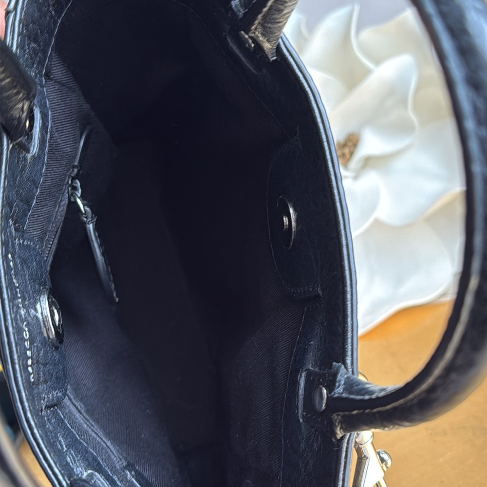 Rebecca Minkoff Chain Top Handle Tote in Pebbled Black Leather - Picture 12 of 16